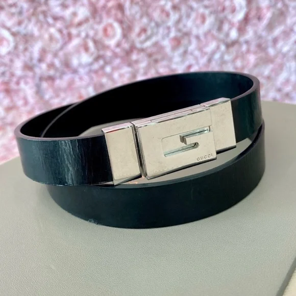 NWT, Gucci Black Leather Belt, Size 75, NWT GUCCI STUDDED LEATHER WAIST BELT SZ 30 75 MADE IN ITALY  main image 3